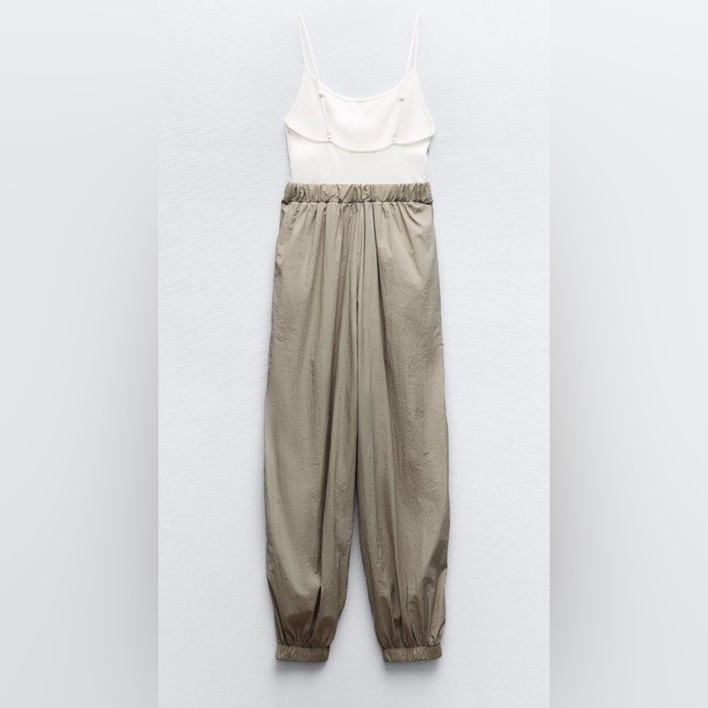 ZARA Combination Tank Moda Jogger Pant Jumpsuit‎ Grunge Revival Indie Sleaze Med - Picture 6 of 9
